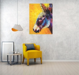 Happy donkey, uramlljena slika 30x40cm i 40x50cm i 50x70cm