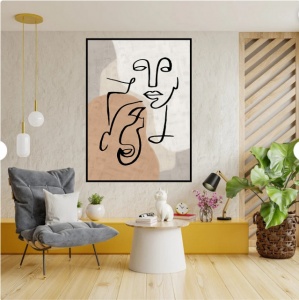 Line two faces, uramljena slika 40x50cm i 50x70cm