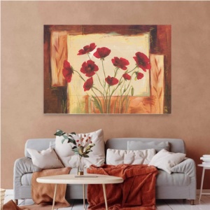 Red flowers, uramljena slika 70x100cm