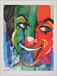 Rolf Knie- Face of the Clown, uramljena slika 60x80cm