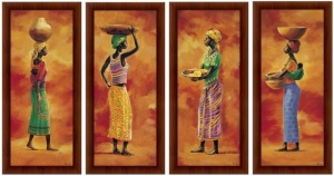 Tazita, Naima, Halla i Zuri, 4 uramljene slike 20x50cm i 30x70cm svaka