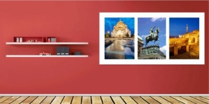 Beograd triptych, uramljena slika 50x100 cm