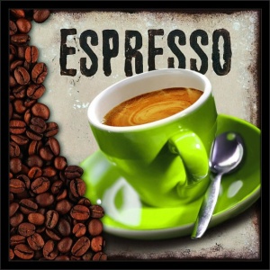 Espresso, uramljena slika 50x50cm