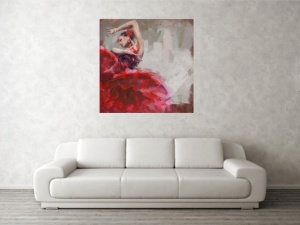 Flamenco, uramljena slika 50x50cm
