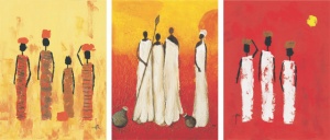 Kunene, tri uramljene slike 30x40cm i 40x50cm