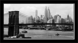 Manhattan Skyline and Manhattan Bridge, uramljena slika