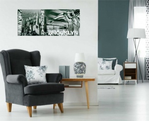 NY Brooklyn Manhattan, uramljena slika 30x70cm