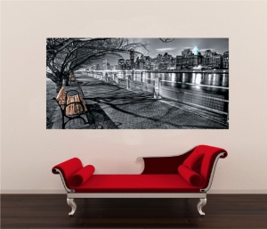 Pokraj reke, uramljena slika 50 x 100 cm