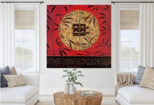 Zakljucano sunce, uramljena slika 70x70cm