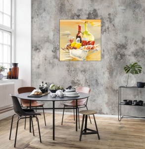 Belo vino, uramljena slika 50x50cm