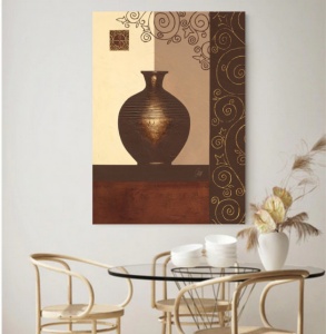 Braon vaza, uramljena slika 60x80cm