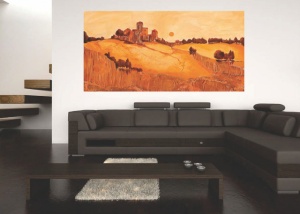Il Belvedere-Tuscany, uramljena slika 50x100cm