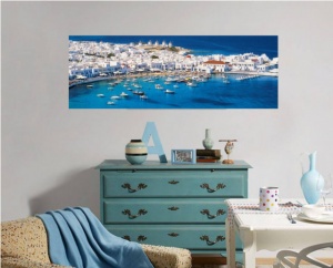 Mikonos , uramljena slika 35x100cm