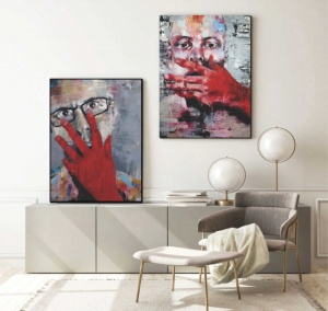 Red hand, dve uramljena slika 30x40cm , 40x50cm i 50x70cm