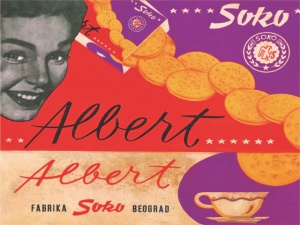 Stari poster Soko Albert keks, uramljena slika 30x40cm i 40x50cm