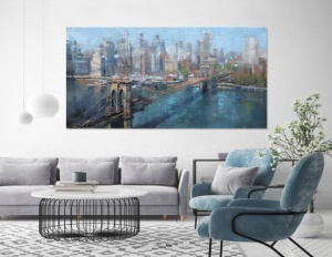 Brooklyn bridge New York city , uramljena slika 50x100cm