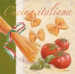 Cucina Italiana, uramljena slika 50x50cm