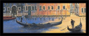 Gondole u Veneciji, dve uramljene slike 20x50cm svaka