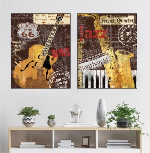 Jazz, komplet od dve uramljene slike 40x50cm svaka