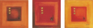 Kubus, tri uramljene slike dimenzije 16x16cm i 30x30cm