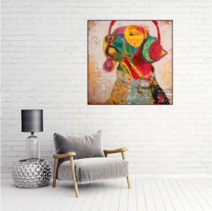 Labrador pop art, uramljena slika 50x50cm