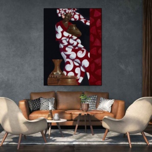 Lepotica sa kopljem, uramljena slika 60x80cm