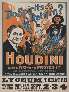 Old poster Houdini, uramljena slika 30x40cm
