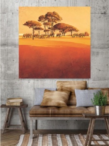 Red desert, uramljena slika 70x70cm