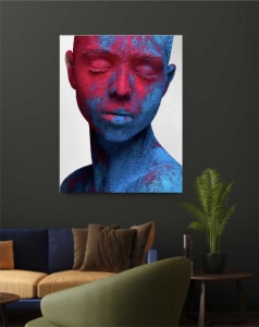 Colored face, uramljena slika 40x50cm