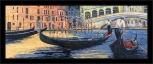 Gondole u Veneciji, dve uramljene slike 20x50cm svaka