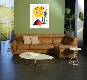 J. Miro, Et fixe les cheveux , uramljena slika 40x50cm