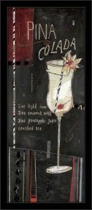 Martini, Pina Colada, Margarita, Cosmopolitan, komplet 4 uramljene slike 20x50cm i 30x70cm svaka
