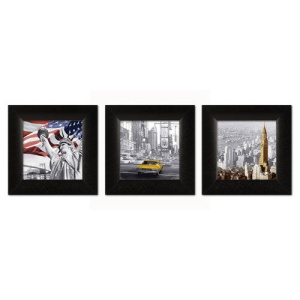 New York triptih, tri uramljene slike 16x16cm svaka