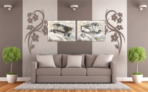 Old war planes, dve uramljene slike 30x40cm svaka