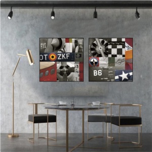Ratni avioni, komplet od dve uramljene slike 40x40cm svaka