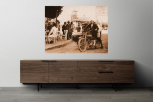 Stari Beograd, dama na motoru 1929. terazije, uramljena slika 30x40cm i 40x50cm