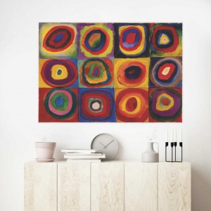 V. Kandinsky , farbtude kvadrates, uramljena slika 70x100cm