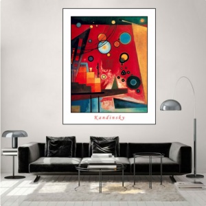 W. Kandinsky, Schweres rot, uramljena slika 40x50cm