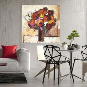 Buket cveca, uramljena slika 50x50 cm