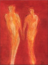 Crveni par, uramljena slika 60x80cm