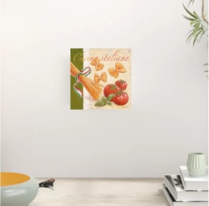 Cucina Italiana, uramljena slika 50x50cm