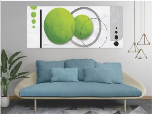 Green fusion, uramljena slika 40x90cm
