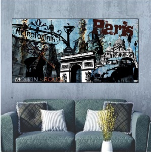 Paris Moulin Rouge, uramljena slika 50x100cm