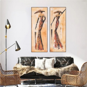 Retro Madam, komplet od dve uramljene slike 30x70cm svaka
