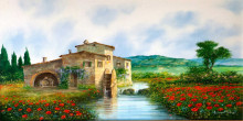 Toscana landscape, uramljena slika 50x100cm