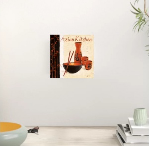 Asian kitchen, uramljena slika 50x50cm