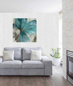 Blue flower 1, uramljena slika dimenzije 70x70cm
