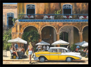 Kafe Kuba, uramljena slika 60x90cm