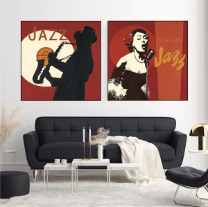 Le festival de Jazz , dve uramljene slike 50x50cm svaka