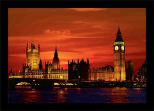 London u crvenim linijama, uramljena slika
